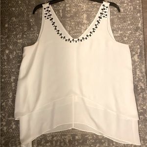New York and Co. | White Sleeveless Top | Size: L